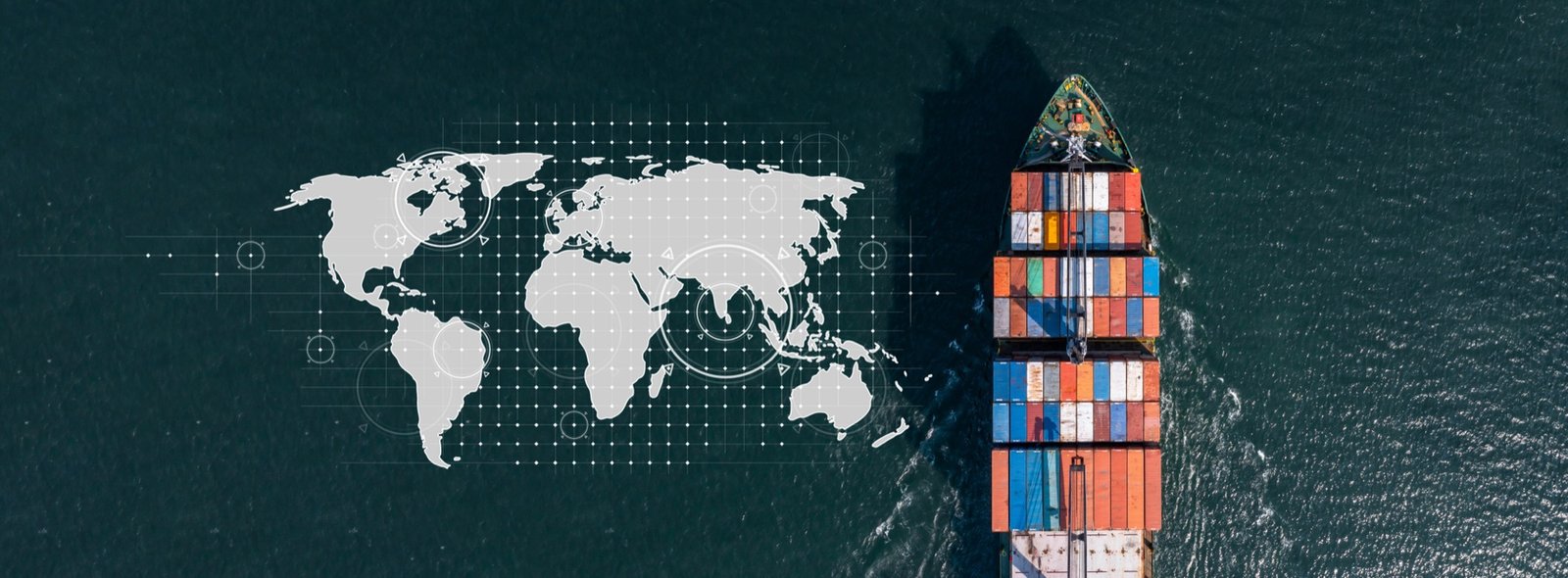 Container vessel on an international route